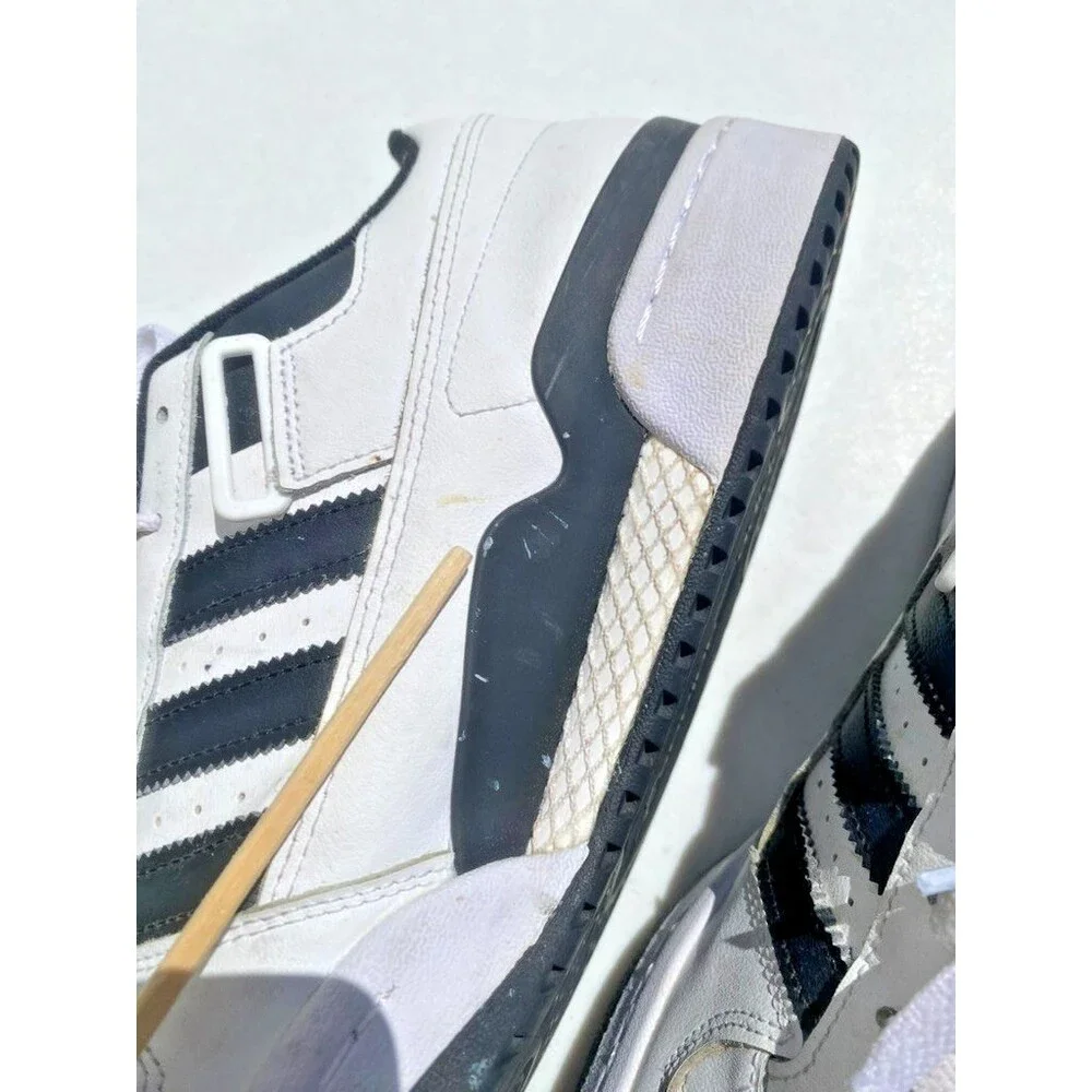 Adidas Forum Low White with Black Stripes Mens Sneakers Lace Up Shoe - Size 12.5